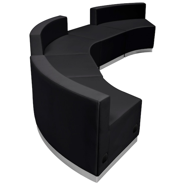 Flash Furniture 5 pcs. Living Room Set, 25-1/4" to 52" x 27", Upholstery Color: Black, Series: Alon - ZB-803-810-SET-BK-GG