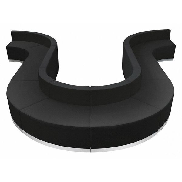 Flash Furniture 10 pcs. Living Room Set, 25-1/4" to 156" x 27", Upholstery Color: Black, Series: Alon - ZB-803-440-SET-BK-GG
