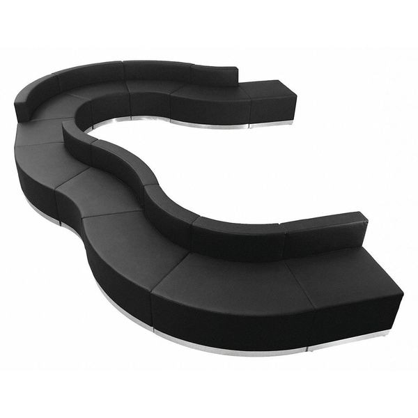 Flash Furniture 11 pcs. Living Room Set, 25-1/4" to 134" x 27", Upholstery Color: Black - ZB-803-570-SET-BK-GG