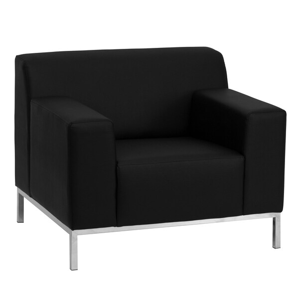 Flash Furniture Living Room Set, 31" x 29-1/4", Upholstery Color: Black - ZB-DEFINITY-8009-SET-BK-GG