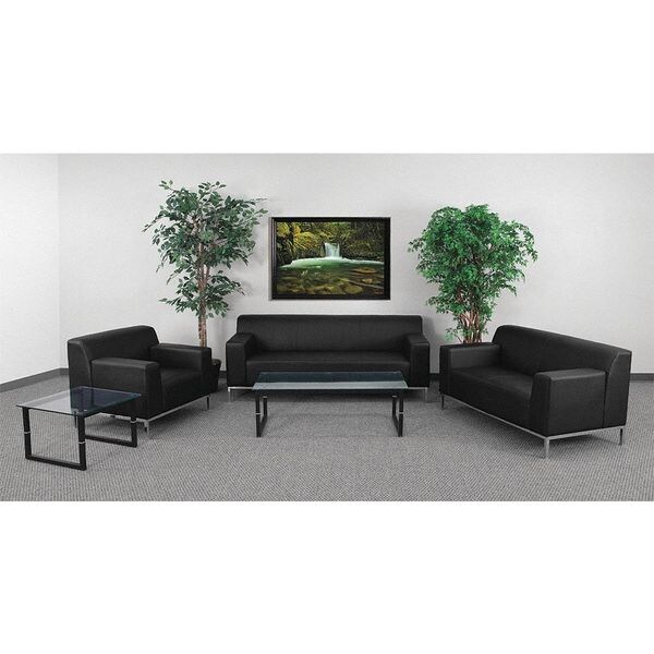 Flash Furniture Living Room Set, 31" x 29-1/4", Upholstery Color: Black - ZB-DEFINITY-8009-SET-BK-GG