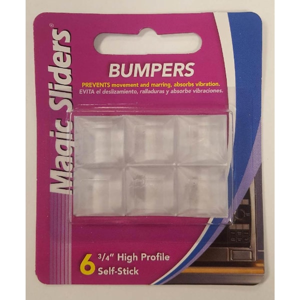Magic Sliders Magic Sliders Vinyl Self Adhesive Bumper Pads Clear Square 3/4 in. W X 3/4 in. L 6 pk - 78221