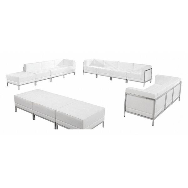 Flash Furniture 12 pcs. Living Room Set, Upholstery Color: White - ZB-IMAG-SET21-WH-GG