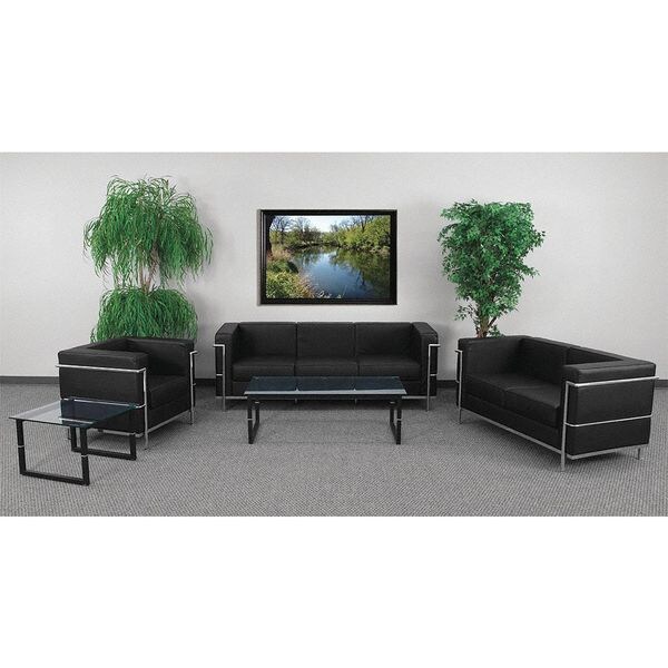 Flash Furniture Living Room Set, 28-1/2" x 27-1/2", Upholstery Color: Black - ZB-REGAL-810-SET-BK-GG