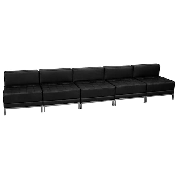 Flash Furniture Living Room Set, 28-3/4" x 27-1/4", Upholstery Color: Black, Series: Imagination - ZB-IMAG-MIDCH-5-GG