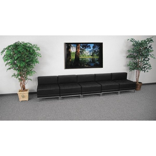 Flash Furniture Living Room Set, 28-3/4" x 27-1/4", Upholstery Color: Black, Series: Imagination - ZB-IMAG-MIDCH-5-GG