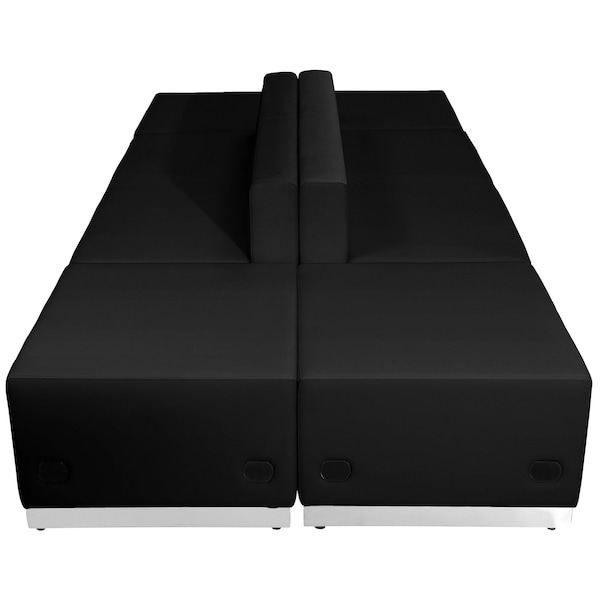 Flash Furniture 6 pcs. Living Room Set, 25-1/4" to 51" x 27", Upholstery Color: Black - ZB-803-690-SET-BK-GG