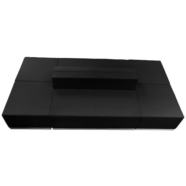 Flash Furniture 6 pcs. Living Room Set, 25-1/4" to 51" x 27", Upholstery Color: Black - ZB-803-690-SET-BK-GG