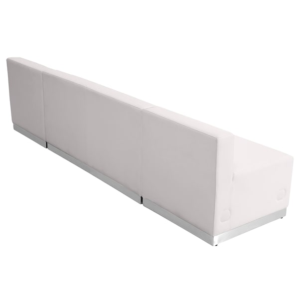Flash Furniture 3 pcs. Living Room Set, 25-1/4" to 25-1/2" x 27", Upholstery Color: White, Frame Material: Metal - ZB-803-680-SET-WH-GG