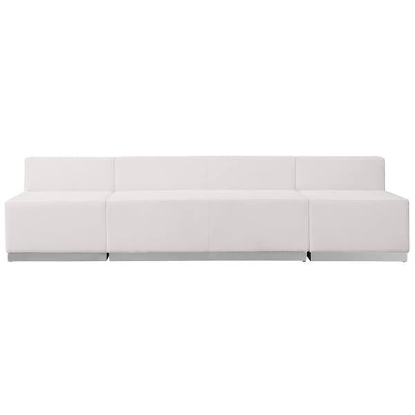 Flash Furniture 3 pcs. Living Room Set, 25-1/4" to 25-1/2" x 27", Upholstery Color: White, Frame Material: Metal - ZB-803-680-SET-WH-GG