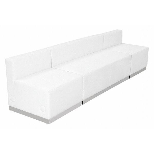 Flash Furniture 3 pcs. Living Room Set, 25-1/4" to 25-1/2" x 27", Upholstery Color: White, Frame Material: Metal - ZB-803-680-SET-WH-GG