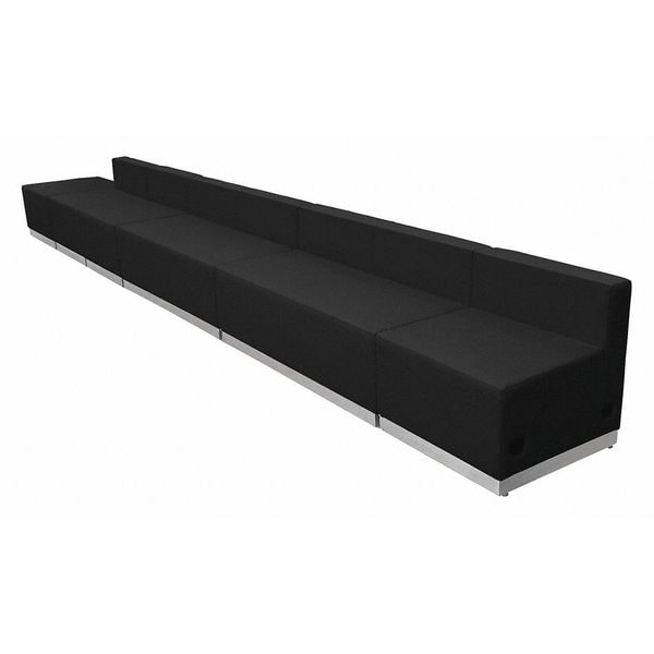 Flash Furniture 6 pcs. Living Room Set, 25-1/4" to 25-1/2" x 27", Upholstery Color: Black - ZB-803-490-SET-BK-GG