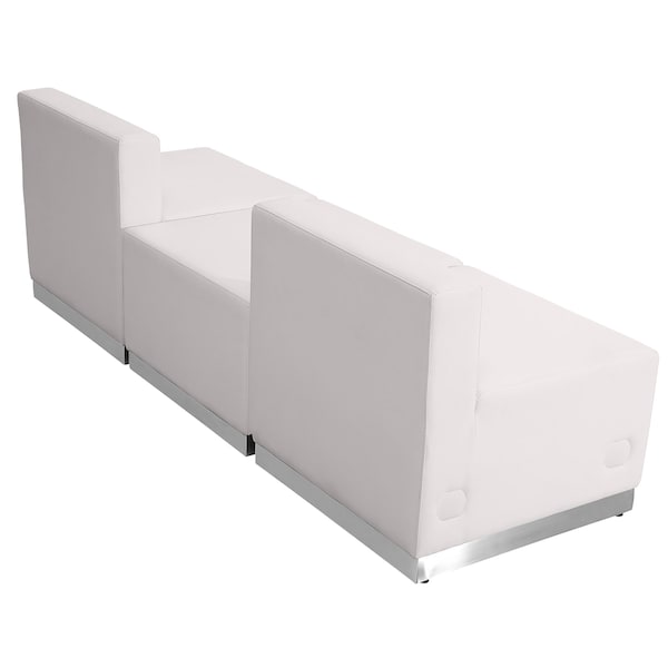 Flash Furniture 3 pcs. Living Room Set, 25-1/4" to 25-1/2" x 27", Upholstery Color: White - ZB-803-670-SET-WH-GG