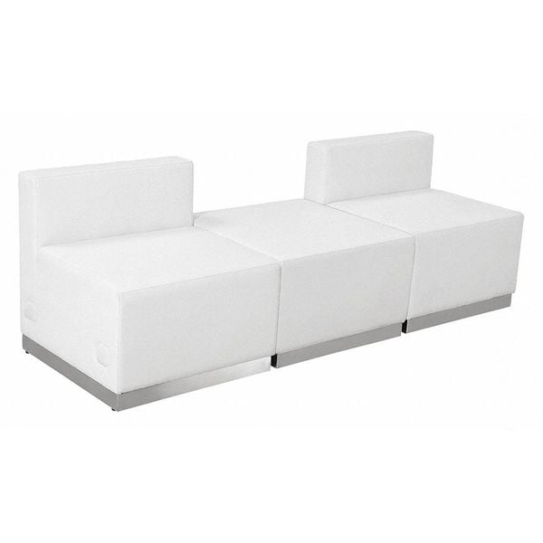 Flash Furniture 3 pcs. Living Room Set, 25-1/4" to 25-1/2" x 27", Upholstery Color: White - ZB-803-670-SET-WH-GG