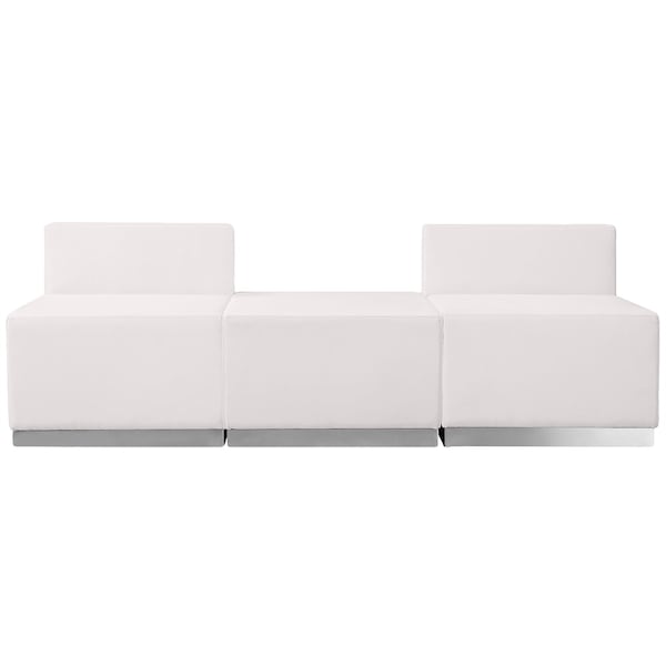 Flash Furniture 3 pcs. Living Room Set, 25-1/4" to 25-1/2" x 27", Upholstery Color: White - ZB-803-670-SET-WH-GG