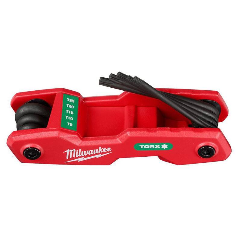 Juego de Llaves Plegables Milwaukee de 8 llaves Torx Hexagonales con Juego de 17 Llaves Hexagonales Plegables (25 piezas) - 48-22-2184-48-22-2183