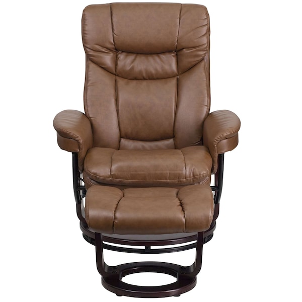 Flash Furniture Palimino LeatherSoft Recliner and Curved Ottoman - BT-7821-PALIMINO-GG
