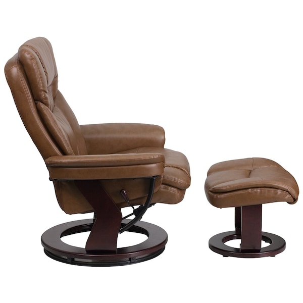 Flash Furniture Palimino LeatherSoft Recliner and Curved Ottoman - BT-7821-PALIMINO-GG