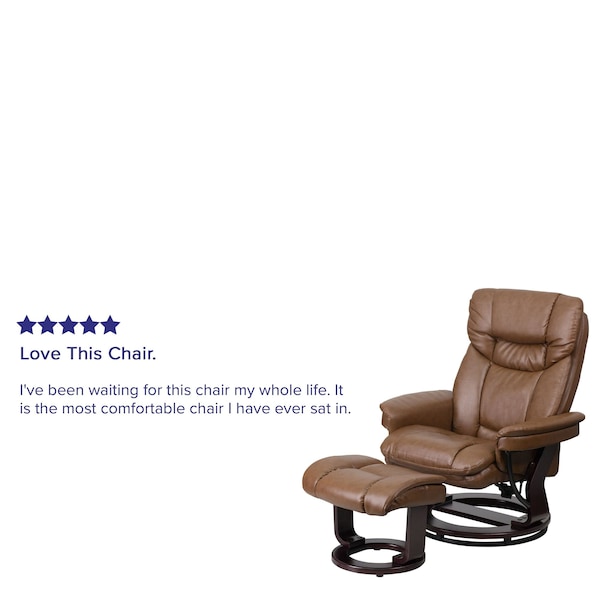 Flash Furniture Palimino LeatherSoft Recliner and Curved Ottoman - BT-7821-PALIMINO-GG