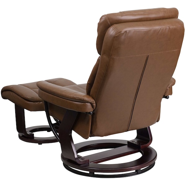 Flash Furniture Palimino LeatherSoft Recliner and Curved Ottoman - BT-7821-PALIMINO-GG