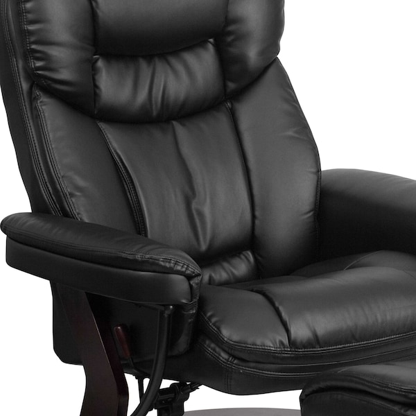 Flash Furniture Black LeatherSoft Swivel Recliner & Curved Ottoman - BT-7821-BK-GG