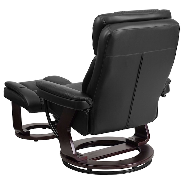 Flash Furniture Black LeatherSoft Swivel Recliner & Curved Ottoman - BT-7821-BK-GG