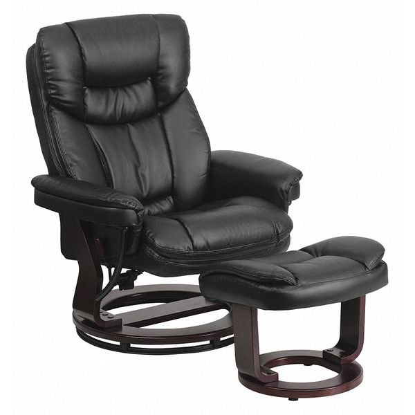 Flash Furniture Black LeatherSoft Swivel Recliner & Curved Ottoman - BT-7821-BK-GG