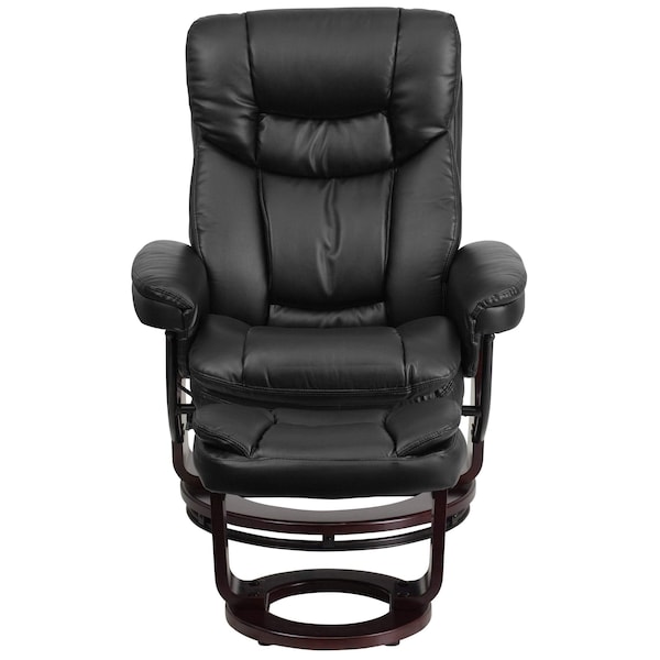 Flash Furniture Black LeatherSoft Swivel Recliner & Curved Ottoman - BT-7821-BK-GG