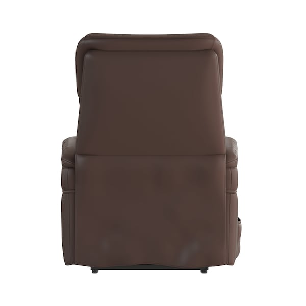 Flash Furniture HERCULES Series Cognac LeatherSoft Remote Powered Lift Recliner for Elderly - CH-US-153062L-CGN-LEA-GG