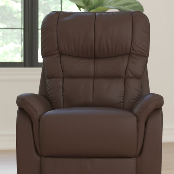 Flash Furniture HERCULES Series Cognac LeatherSoft Remote Powered Lift Recliner for Elderly - CH-US-153062L-CGN-LEA-GG