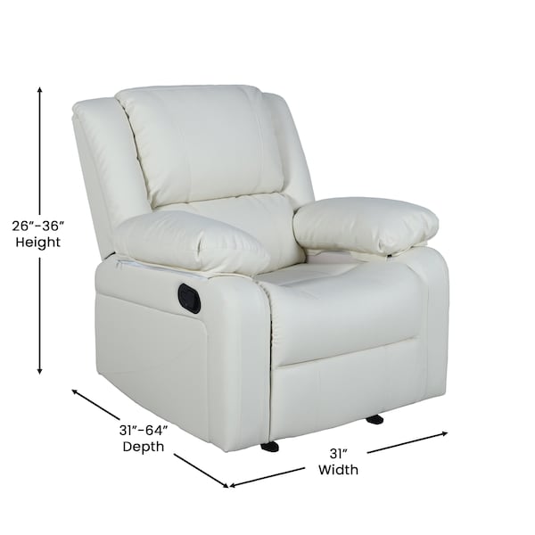 Flash Furniture Harmony Series Cream LeatherSoft Recliner - BT-70597-1-CRM-GG