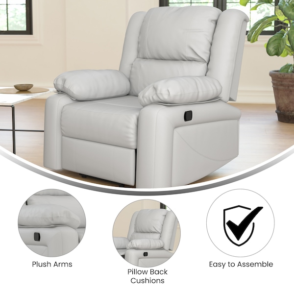 Flash Furniture Harmony Series Cream LeatherSoft Recliner - BT-70597-1-CRM-GG