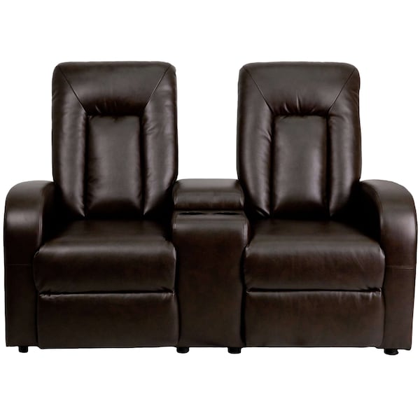 Flash Furniture Recliner, 38" to 68" x 43-1/2", Upholstery Color: Brown, Frame Material: Metal - BT-70259-2-P-BRN-GG