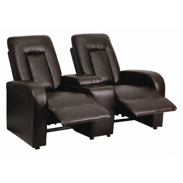 Flash Furniture Recliner, 38" to 68" x 43-1/2", Upholstery Color: Brown, Frame Material: Metal - BT-70259-2-P-BRN-GG