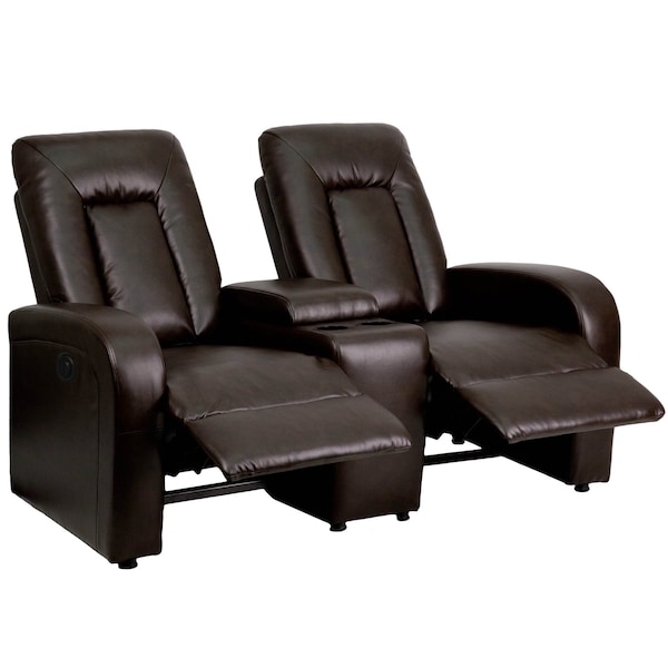 Flash Furniture Recliner, 38" to 68" x 43-1/2", Upholstery Color: Brown, Frame Material: Metal - BT-70259-2-P-BRN-GG