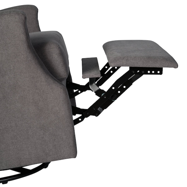 Flash Furniture Omma Swivel Glider Rocker Recliner Chair, Manual 360 Degree Swivel Wingback Recliner, Dark Gray - CY-RAC-537-DKGRY-GG