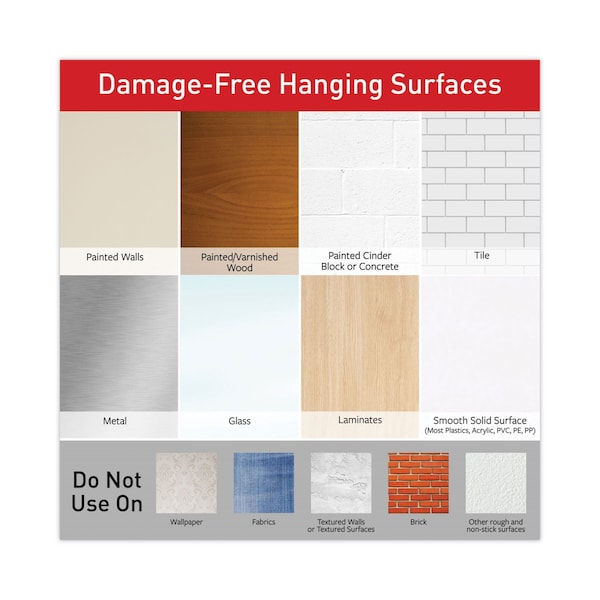 Command Picture Hanging Strips, Large, Removable, 0.75" x 3.65", White, PK120 - 17206-S120NA