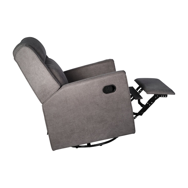 Flash Furniture Cash Swivel Glider Rocker Recliner Chair, Manual 360 Degree Swivel Recliner, Dark Gray Upholstery - CY-RAC-536-DKGRY-GG