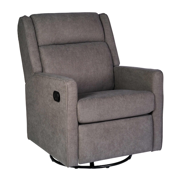 Flash Furniture Cash Swivel Glider Rocker Recliner Chair, Manual 360 Degree Swivel Recliner, Dark Gray Upholstery - CY-RAC-536-DKGRY-GG