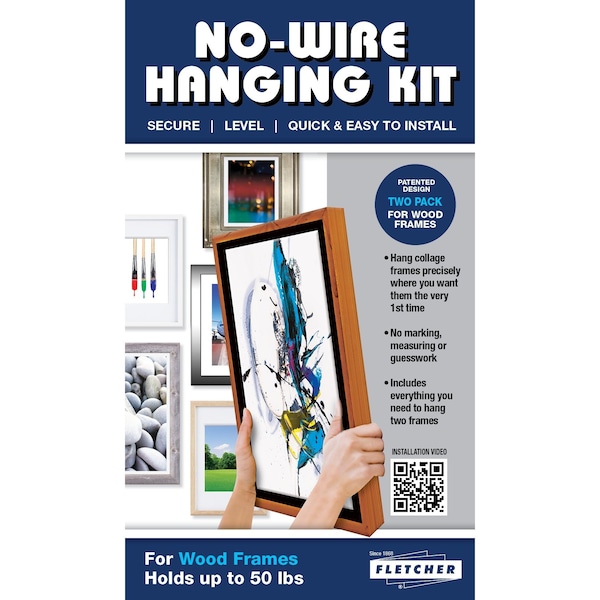 Fletcher-Terry Fletcher No-Wire Hanging Kit, Hang Wall Art up to 50 Pounds, 25PC - 143009228