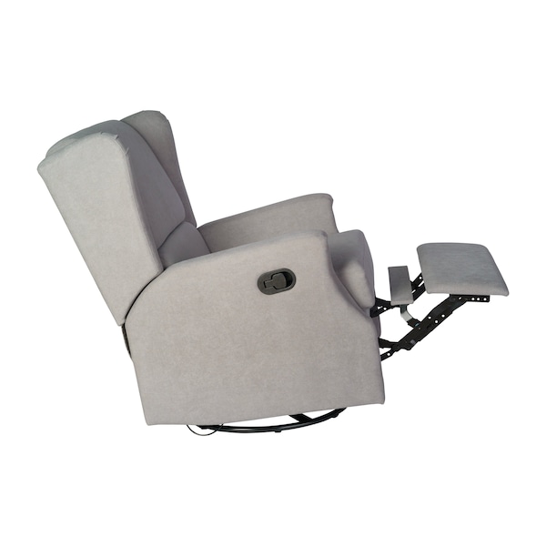 Flash Furniture Omma Swivel Glider Rocker Recliner Chair, Manual 360 Degree Swivel Wingback Recliner, Light Gray - CY-RAC-537-LTGRY-GG