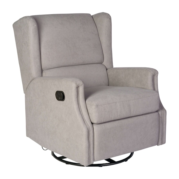 Flash Furniture Omma Swivel Glider Rocker Recliner Chair, Manual 360 Degree Swivel Wingback Recliner, Light Gray - CY-RAC-537-LTGRY-GG