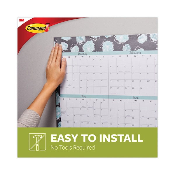 Command Poster Strips, Removable, Holds Up to 1 lb, 5/8" x 1.75", White, PK256 - 17024S256NA