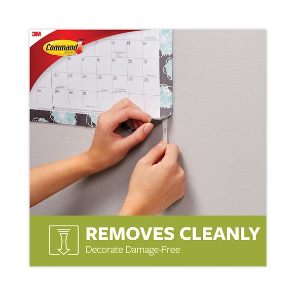 Command Poster Strips, Removable, Holds Up to 1 lb, 5/8" x 1.75", White, PK256 - 17024S256NA