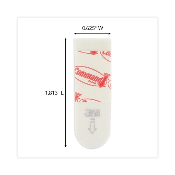 Command Poster Strips, Removable, Holds Up to 1 lb, 5/8" x 1.75", White, PK256 - 17024S256NA