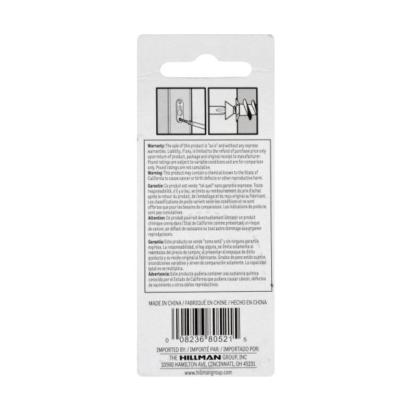 Hillman HILLMAN Steel-Plated Keyhole Picture Hanger 20 lb 2 pk - 122213