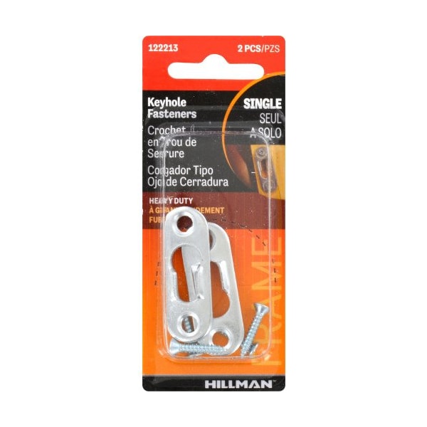 Hillman HILLMAN Steel-Plated Keyhole Picture Hanger 20 lb 2 pk - 122213