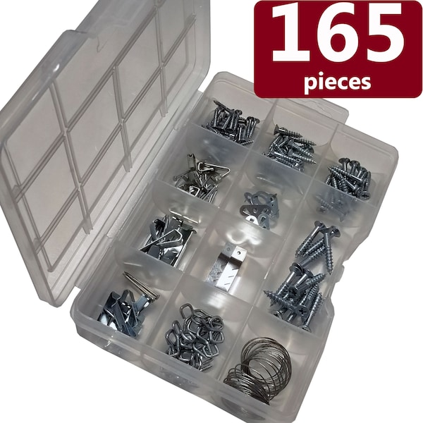 Blue Donuts Picture Hanging Kit, Includes Hooks, Wire, Variety of Sizes, 165 Piece - BD3536226