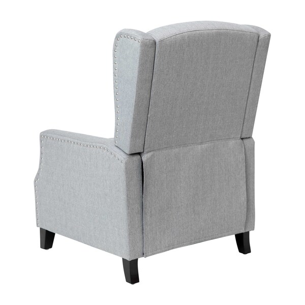 Flash Furniture Gray Wingback Reclining Chair with Nailhead Trim - BO-BS7002-1-GY-GG