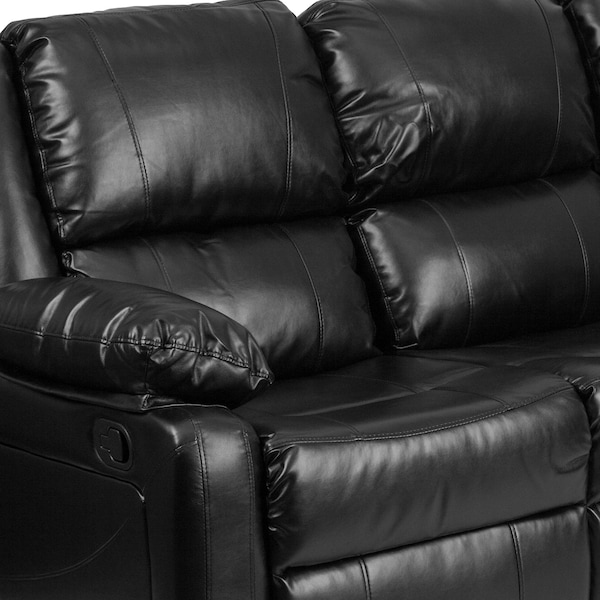Flash Furniture Sofa, 35" to 64" x 38", Upholstery Color: Black - BT-70597-SOF-GG